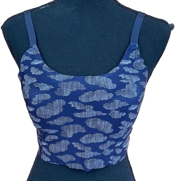 REEBOK navy/gray sports bra with adjustable straps and removable cups size L - Picture 1 of 5